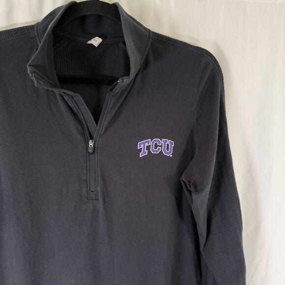 TCU Under Armour Sweater Large Black 1/4 Zip Turtleneck Long Sleeve Breathable - Picture 6 of 13
